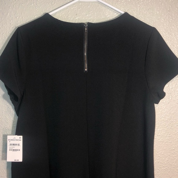 CHELSEA 28 Medium Size Dress N.W.T. Solid Black Short Sleeve - Picture 3 of 7